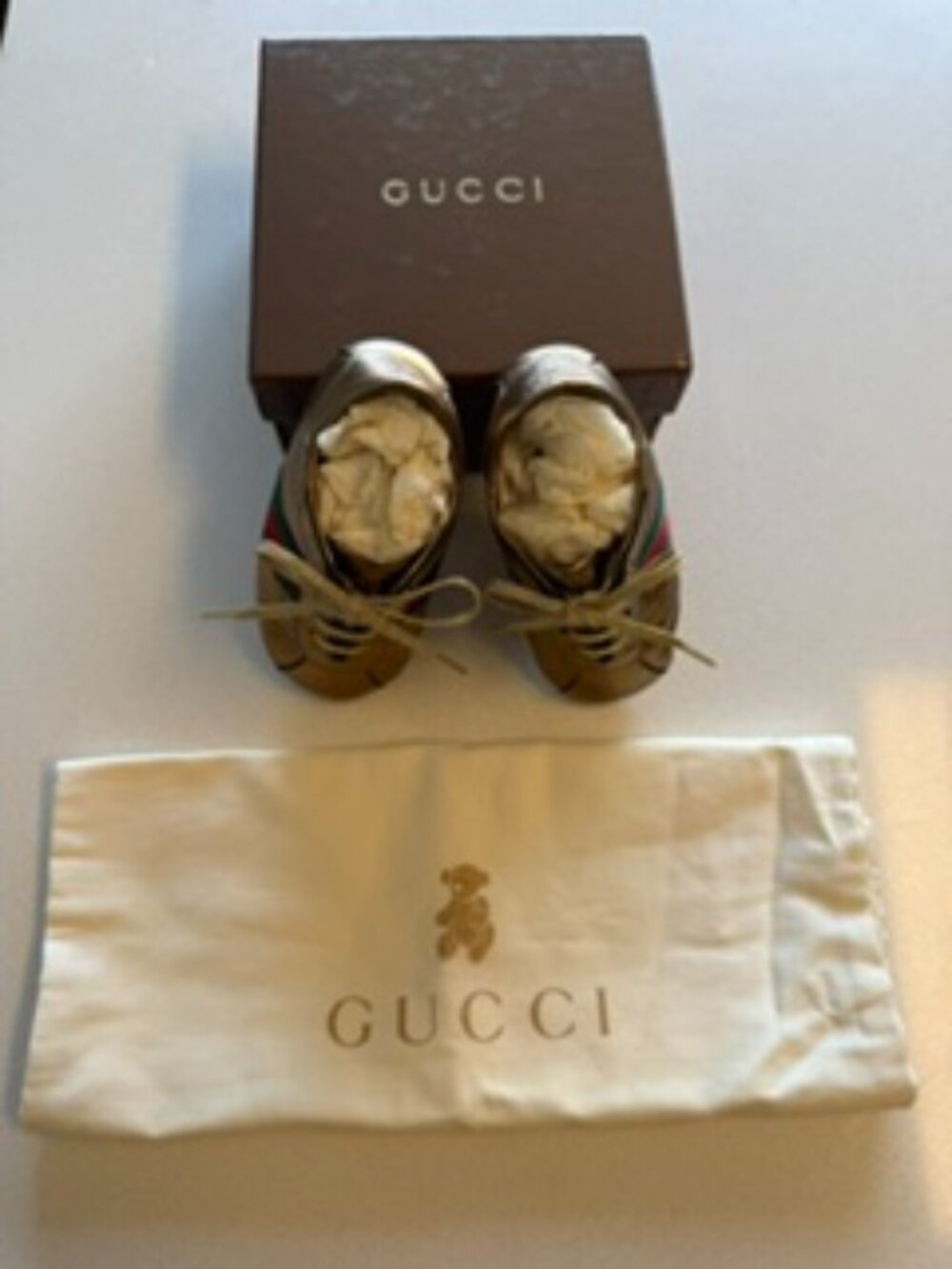 Gucci Gold Baby Sneakers